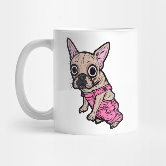 French Bulldog Pink Overalls by turddemon